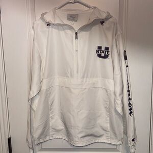 Champion Utah State Aggies White Wind Breaker - Size S USU
